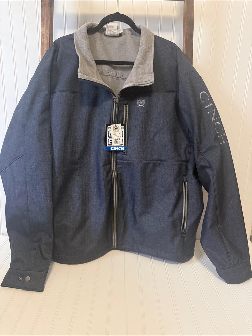 Cinch Men's Dark Navy Performance Jacket with Fleece Gray Interior